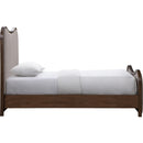  Meridian Arvada Brown Linen Textured Fabric Upholstered Twin Bed IMAGE 3