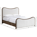  Meridian Arvada Cream Linen Textured Fabric Upholstered Full Bed IMAGE 7