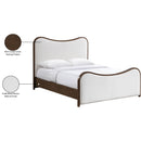  Meridian Arvada Cream Linen Textured Fabric Upholstered Queen Bed IMAGE 8