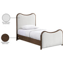  Meridian Arvada Cream Linen Textured Fabric Upholstered Twin Bed IMAGE 8