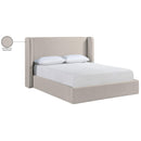  Meridian Kendall Beige Linen Textured Fabric Upholstered Full Bed IMAGE 12