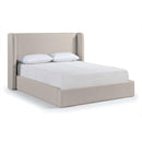  Meridian Kendall Beige Linen Textured Fabric Upholstered Full Bed IMAGE 1