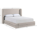  Meridian Kendall Beige Linen Textured Fabric Upholstered King Bed IMAGE 11