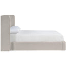  Meridian Kendall Beige Linen Textured Fabric Upholstered King Bed IMAGE 4