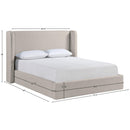  Meridian Kendall Beige Linen Textured Fabric Upholstered Queen Bed IMAGE 11