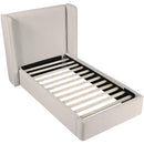  Meridian Kendall Beige Linen Textured Fabric Upholstered Twin Bed IMAGE 6