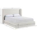  Meridian Kendall Cream Linen Textured Fabric Upholstered Full Bed IMAGE 11