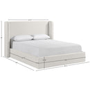  Meridian Kendall Cream Linen Textured Fabric Upholstered King Bed IMAGE 11