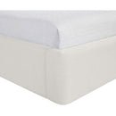 Meridian Kendall Cream Linen Textured Fabric Upholstered Queen Bed IMAGE 8