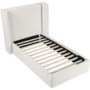  Meridian Kendall Cream Linen Textured Fabric Upholstered Twin Bed IMAGE 6