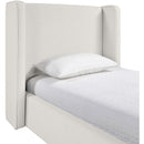  Meridian Kendall Cream Linen Textured Fabric Upholstered Twin Bed IMAGE 7