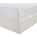  Meridian Kendall Cream Linen Textured Fabric Upholstered Twin Bed IMAGE 8