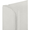  Meridian Kendall Cream Linen Textured Fabric Upholstered Twin Bed IMAGE 9