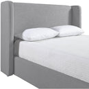  Meridian Kendall Grey Linen Textured Fabric Upholstered Full Bed IMAGE 7