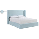  Meridian Kendall Light Blue Linen Textured Fabric Upholstered Full Bed IMAGE 12