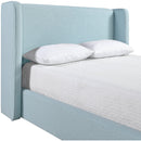  Meridian Kendall Light Blue Linen Textured Fabric Upholstered Full Bed IMAGE 7
