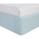  Meridian Kendall Light Blue Linen Textured Fabric Upholstered King Bed IMAGE 8