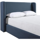  Meridian Kendall Navy Linen Textured Fabric Upholstered King Bed IMAGE 7