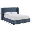  Meridian Kendall Navy Linen Textured Fabric Upholstered Queen Bed IMAGE 11