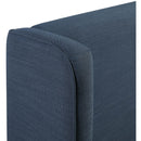  Meridian Kendall Navy Linen Textured Fabric Upholstered Twin Bed IMAGE 9