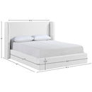  Meridian Kendall White Linen Textured Fabric Upholstered Full Bed IMAGE 11