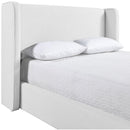  Meridian Kendall White Linen Textured Fabric Upholstered Full Bed IMAGE 7