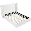  Meridian Kendall White Linen Textured Fabric Upholstered King Bed IMAGE 6