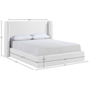  Meridian Kendall White Linen Textured Fabric Upholstered Queen Bed IMAGE 11