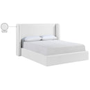  Meridian Kendall White Linen Textured Fabric Upholstered Queen Bed IMAGE 12