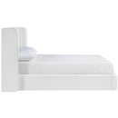  Meridian Kendall White Linen Textured Fabric Upholstered Queen Bed IMAGE 4