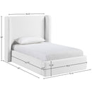 Meridian Kendall White Linen Textured Fabric Upholstered Twin Bed IMAGE 11