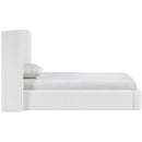 Meridian Kendall White Linen Textured Fabric Upholstered Twin Bed IMAGE 4