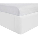  Meridian Kendall White Linen Textured Fabric Upholstered Twin Bed IMAGE 8