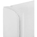  Meridian Kendall White Linen Textured Fabric Upholstered Twin Bed IMAGE 9