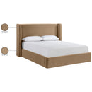  Meridian Kendall Beige Velvet Upholstered Full Bed IMAGE 10
