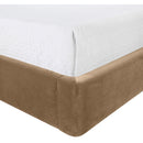  Meridian Kendall Beige Velvet Upholstered Full Bed IMAGE 6