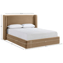  Meridian Kendall Beige Velvet Upholstered Full Bed IMAGE 9