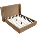  Meridian Kendall Beige Velvet Upholstered Queen Bed IMAGE 5