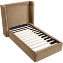  Meridian Kendall Beige Velvet Upholstered Twin Bed IMAGE 5