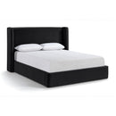  Meridian Kendall Black Velvet Upholstered Full Bed IMAGE 1