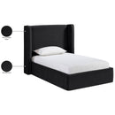  Meridian Kendall Black Velvet Upholstered Twin Bed IMAGE 10