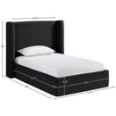  Meridian Kendall Black Velvet Upholstered Twin Bed IMAGE 9