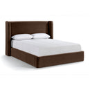  Meridian Kendall Brown Velvet Upholstered Full Bed IMAGE 1
