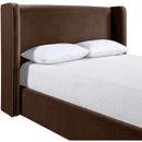  Meridian Kendall Brown Velvet Upholstered Full Bed IMAGE 4