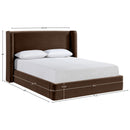  Meridian Kendall Brown Velvet Upholstered Queen Bed IMAGE 9