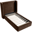  Meridian Kendall Brown Velvet Upholstered Twin Bed IMAGE 5