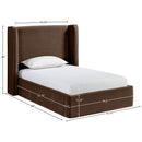  Meridian Kendall Brown Velvet Upholstered Twin Bed IMAGE 9