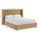 Meridian Kendall Camel Velvet Upholstered Queen Bed IMAGE 9