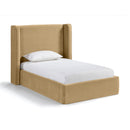  Meridian Kendall Camel Velvet Upholstered Twin Bed IMAGE 1