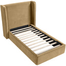  Meridian Kendall Camel Velvet Upholstered Twin Bed IMAGE 5